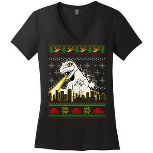 Monster Ugly Christmas Sweater Women's V-Neck T-Shirt