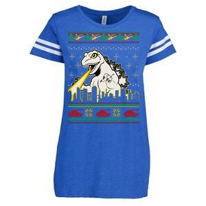 Monster Ugly Christmas Sweater Enza Ladies Jersey Football T-Shirt