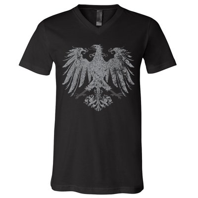 German Oktoberfest Eagle Coat Of Arms Heraldry Design Premium V-Neck T-Shirt