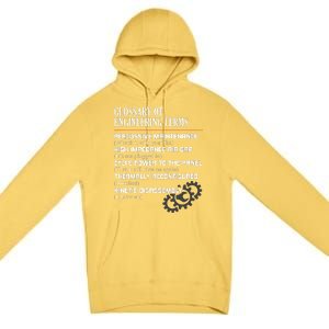 Glossary Of Engineering Terms Funny Engineer Definitions Premium Pullover Hoodie