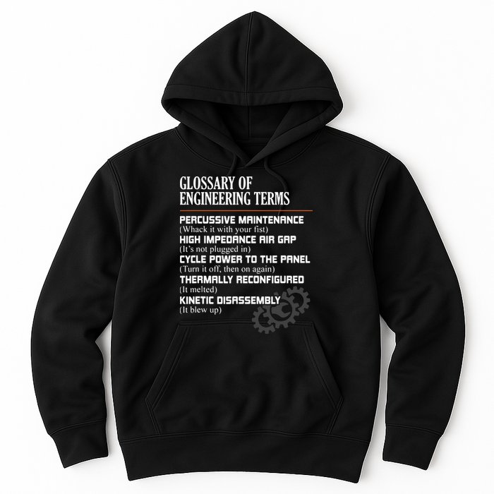 Glossary Of Engineering Terms Funny Engineer Definitions Hoodie
