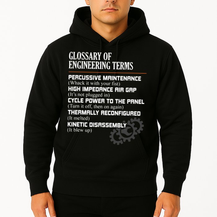 Glossary Of Engineering Terms Funny Engineer Definitions Hoodie