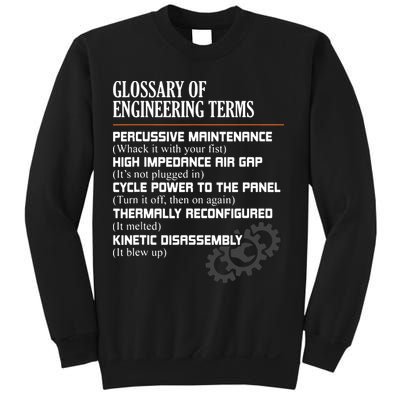Glossary Of Engineering Terms Funny Engineer Definitions Sweatshirt