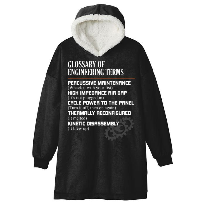 Glossary Of Engineering Terms Funny Engineer Definitions Hooded Wearable Blanket