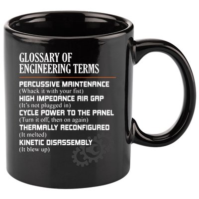 Glossary Of Engineering Terms Funny Engineer Definitions 11oz C Handle Ceramic Mug
