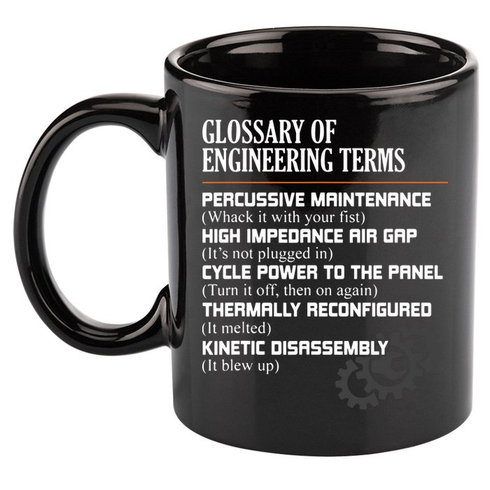 Glossary Of Engineering Terms Funny Engineer Definitions 11oz C Handle Ceramic Mug