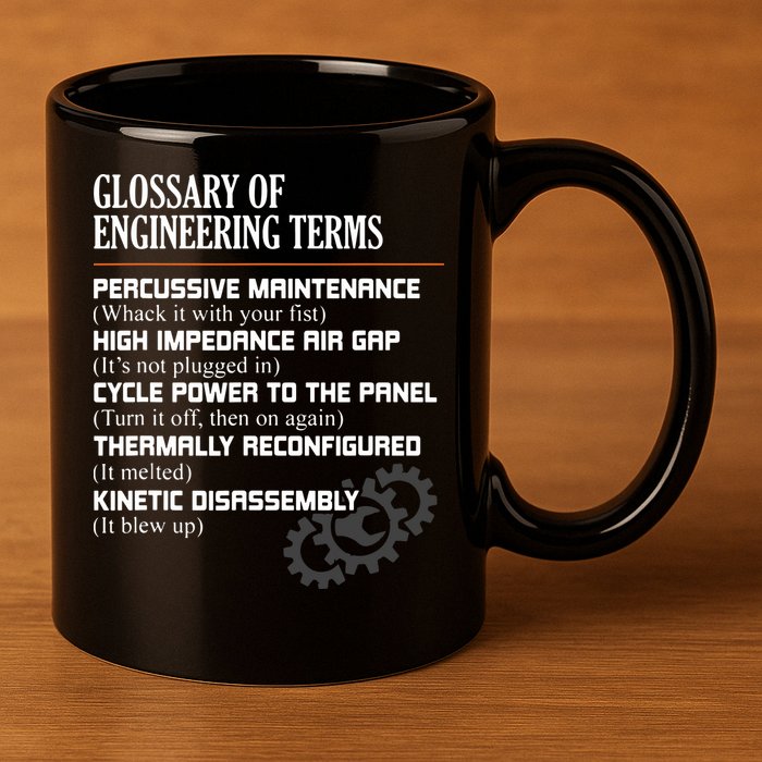 Glossary Of Engineering Terms Funny Engineer Definitions 11oz C Handle Ceramic Mug