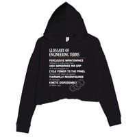 Glossary Of Engineering Terms Funny Engineer Definitions Crop Fleece Hoodie
