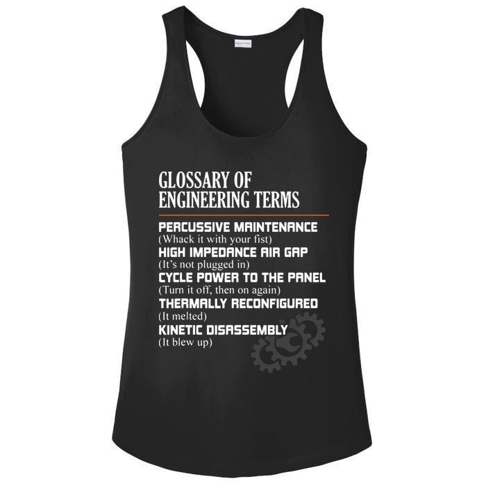 Glossary Of Engineering Terms Funny Engineer Definitions Ladies PosiCharge Competitor Racerback Tank