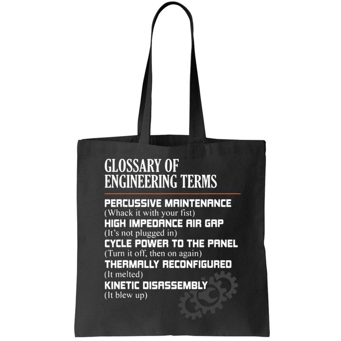 Glossary Of Engineering Terms Funny Engineer Definitions Bag