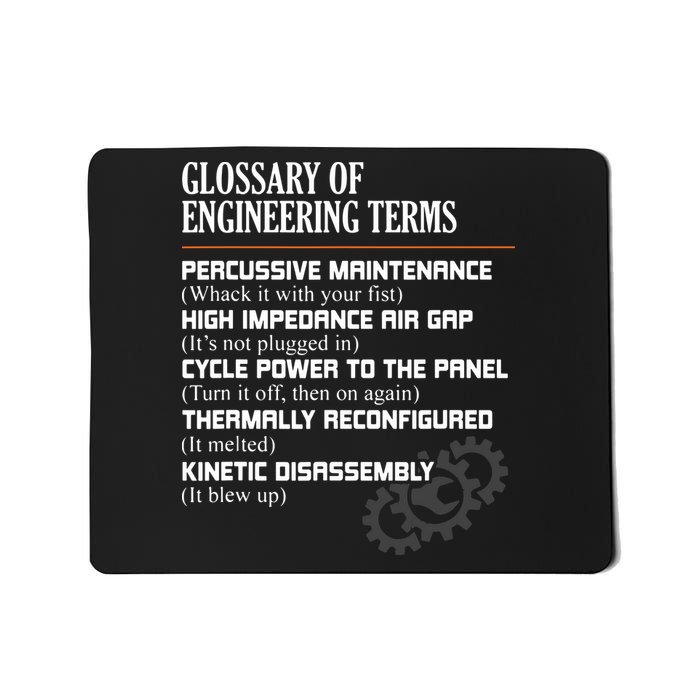 Glossary Of Engineering Terms Funny Engineer Definitions Mousepad