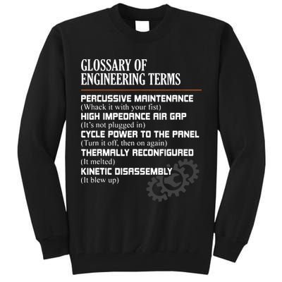 Glossary Of Engineering Terms Funny Engineer Definitions Tall Sweatshirt