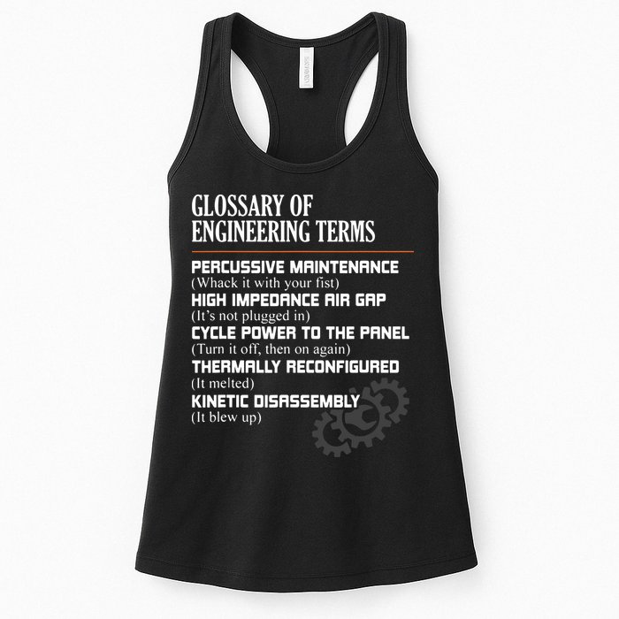 Glossary Of Engineering Terms Funny Engineer Definitions Womens Tank Top