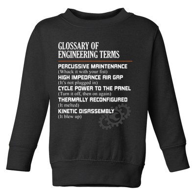 Glossary Of Engineering Terms Funny Engineer Definitions Toddler Sweatshirt