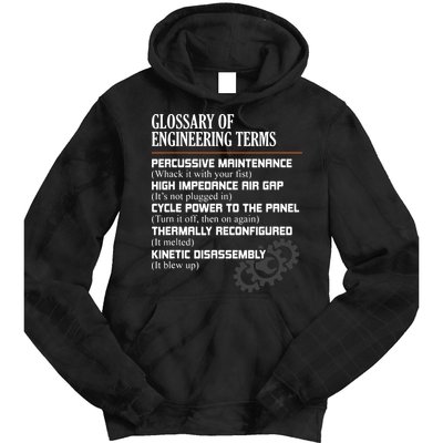 Glossary Of Engineering Terms Funny Engineer Definitions Tie Dye Hoodie