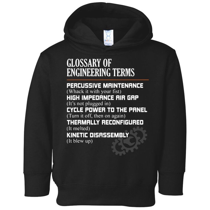 Glossary Of Engineering Terms Funny Engineer Definitions Toddler Hoodie