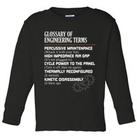 Glossary Of Engineering Terms Funny Engineer Definitions Toddler Long Sleeve Shirt