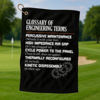 Glossary Of Engineering Terms Funny Engineer Definitions Golf Towel