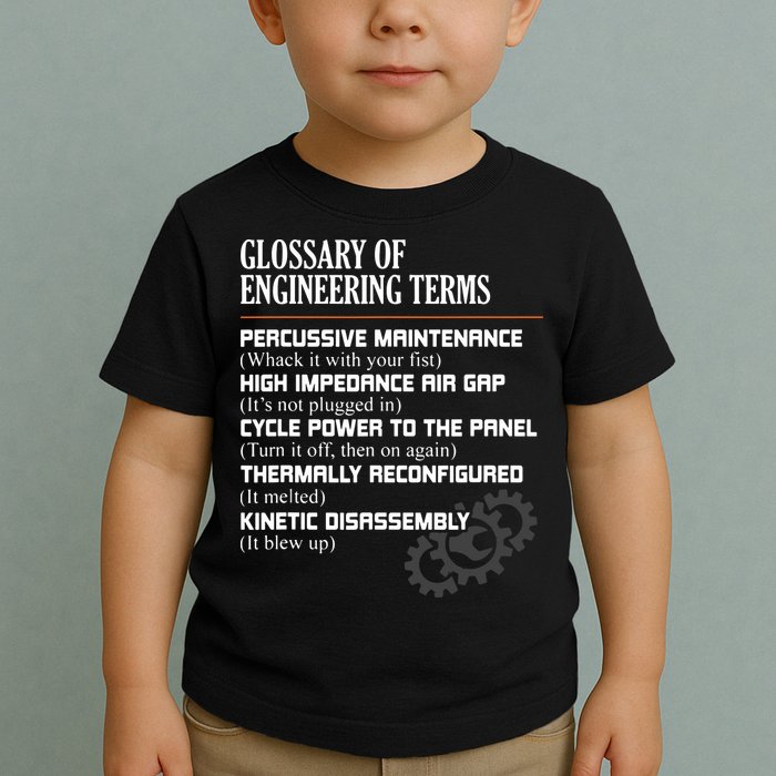 Glossary Of Engineering Terms Funny Engineer Definitions Toddler T-Shirt