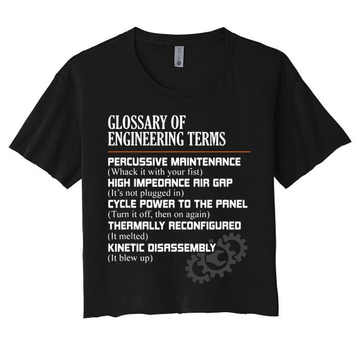 Glossary Of Engineering Terms Funny Engineer Definitions Crop Top