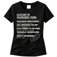 Glossary Of Engineering Terms Funny Engineer Definitions Womens T-Shirt