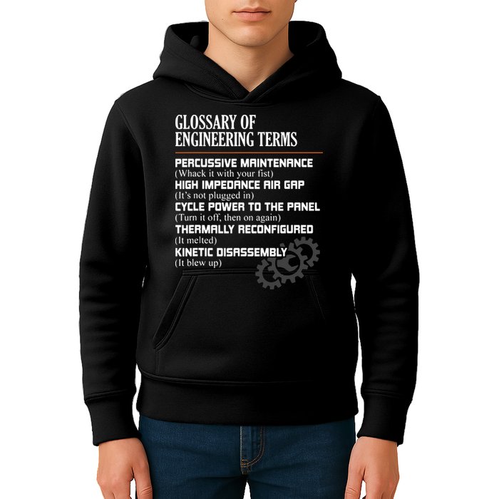 Glossary Of Engineering Terms Funny Engineer Definitions Kids Hoodie
