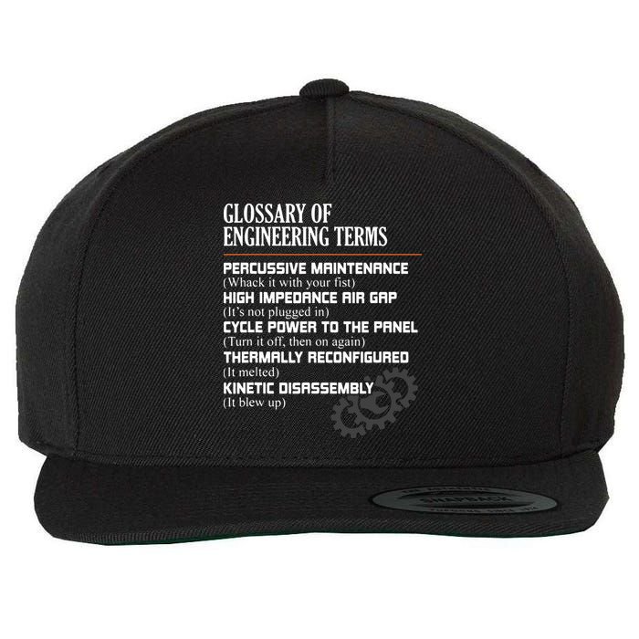 Glossary Of Engineering Terms Funny Engineer Definitions Wool Snapback Cap