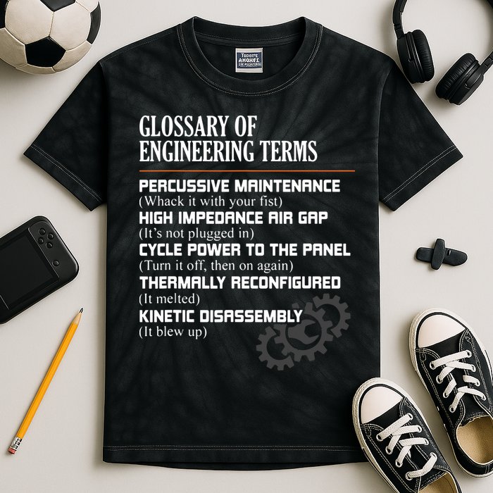 Glossary Of Engineering Terms Funny Engineer Definitions Kids Tie-Dye T-Shirt