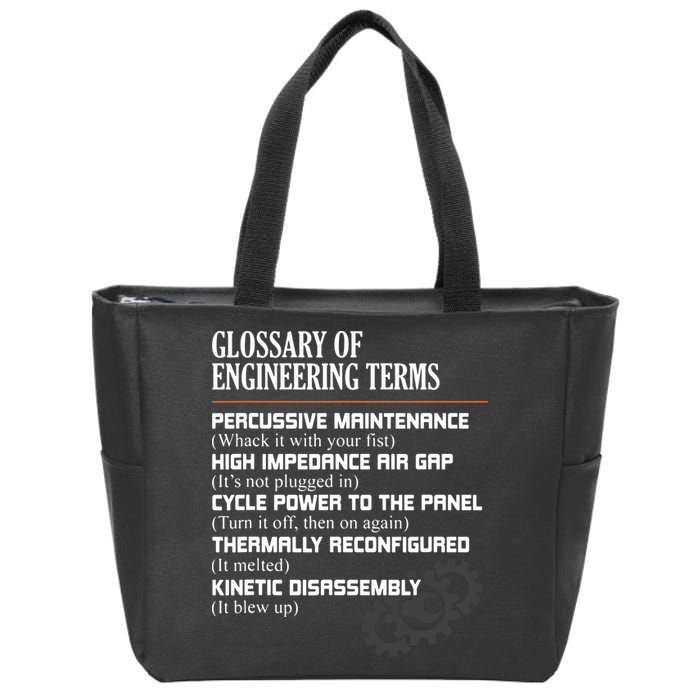 Glossary Of Engineering Terms Funny Engineer Definitions Zip Tote Bag