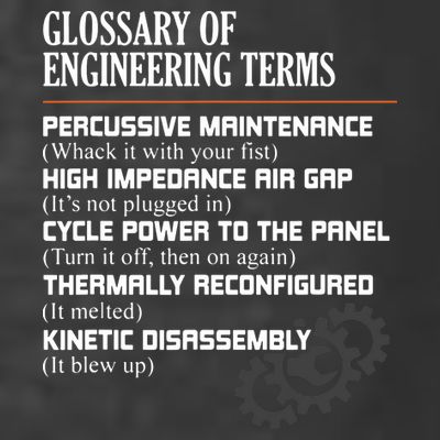 Glossary Of Engineering Terms Funny Engineer Definitions T-Shirt
