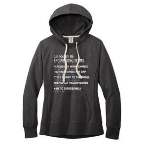 Glossary Of Engineering Terms Funny Engineer Definitions Women's Fleece Hoodie