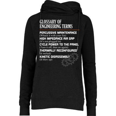 Glossary Of Engineering Terms Funny Engineer Definitions Womens Funnel Neck Pullover Hood