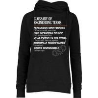 Glossary Of Engineering Terms Funny Engineer Definitions Womens Funnel Neck Pullover Hood