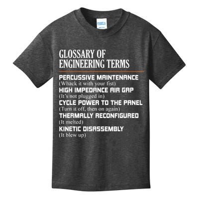 Glossary Of Engineering Terms Funny Engineer Definitions Kids T-Shirt