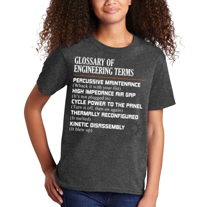 Glossary Of Engineering Terms Funny Engineer Definitions Kids T-Shirt