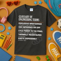 Glossary Of Engineering Terms Funny Engineer Definitions Kids T-Shirt