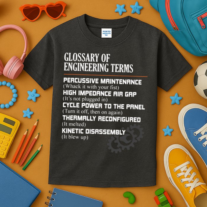 Glossary Of Engineering Terms Funny Engineer Definitions Kids T-Shirt