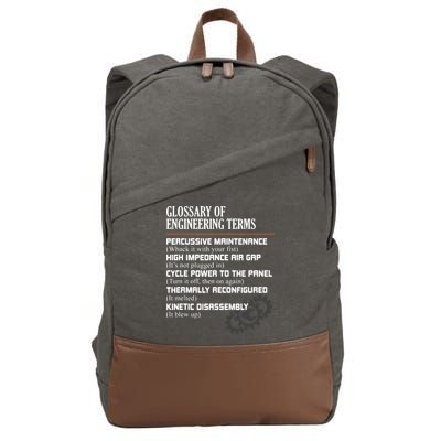 Glossary Of Engineering Terms Funny Engineer Definitions Cotton Canvas Backpack