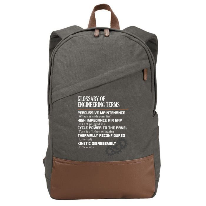 Glossary Of Engineering Terms Funny Engineer Definitions Cotton Canvas Backpack