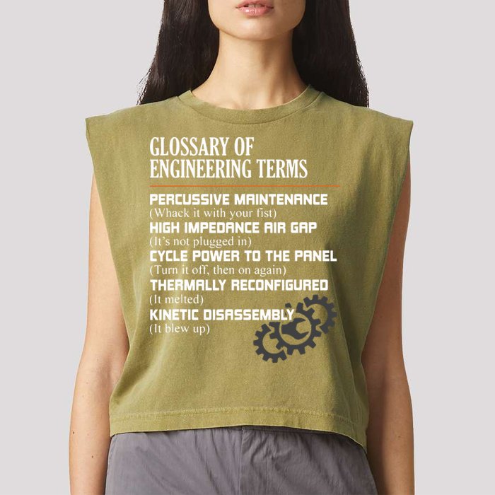 Glossary Of Engineering Terms Funny Engineer Definitions Garment-Dyed Women's Muscle Tee
