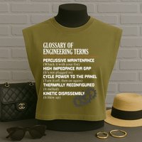 Glossary Of Engineering Terms Funny Engineer Definitions Garment-Dyed Women's Muscle Tee