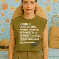 Glossary Of Engineering Terms Funny Engineer Definitions Garment-Dyed Women's Muscle Tee
