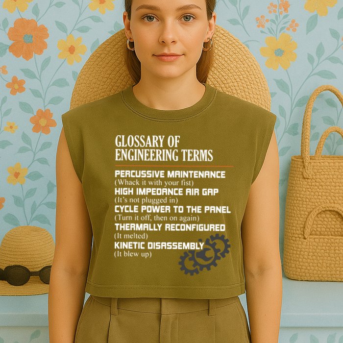 Glossary Of Engineering Terms Funny Engineer Definitions Garment-Dyed Women's Muscle Tee