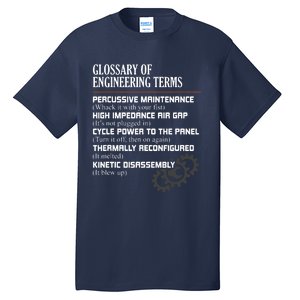 Glossary Of Engineering Terms Funny Engineer Definitions Tall T-Shirt