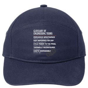 Glossary Of Engineering Terms Funny Engineer Definitions 7-Panel Snapback Hat