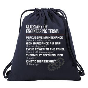 Glossary Of Engineering Terms Funny Engineer Definitions Drawstring Bag