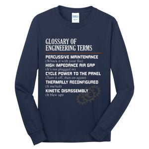 Glossary Of Engineering Terms Funny Engineer Definitions Tall Long Sleeve T-Shirt