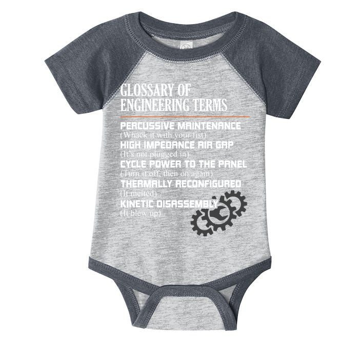 Glossary Of Engineering Terms Funny Engineer Definitions Infant Baby Jersey Bodysuit