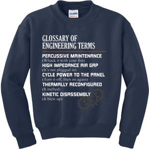 Glossary Of Engineering Terms Funny Engineer Definitions Kids Sweatshirt