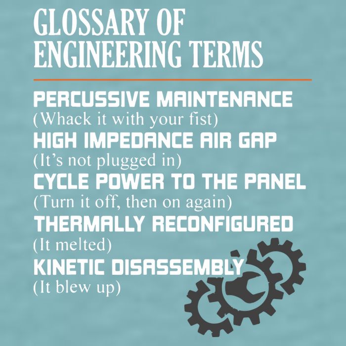 Glossary Of Engineering Terms Funny Engineer Definitions Sueded Cloud Jersey T-Shirt